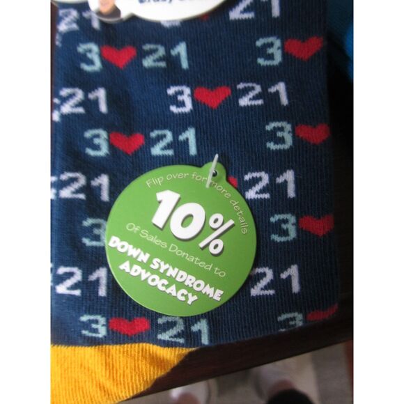 2-4-1 NEW JOHN'S CRAZY SOCKS ADVOCACY OF DOWN  SYNDROME MEDIUM  9-11 - Picture 3 of 3